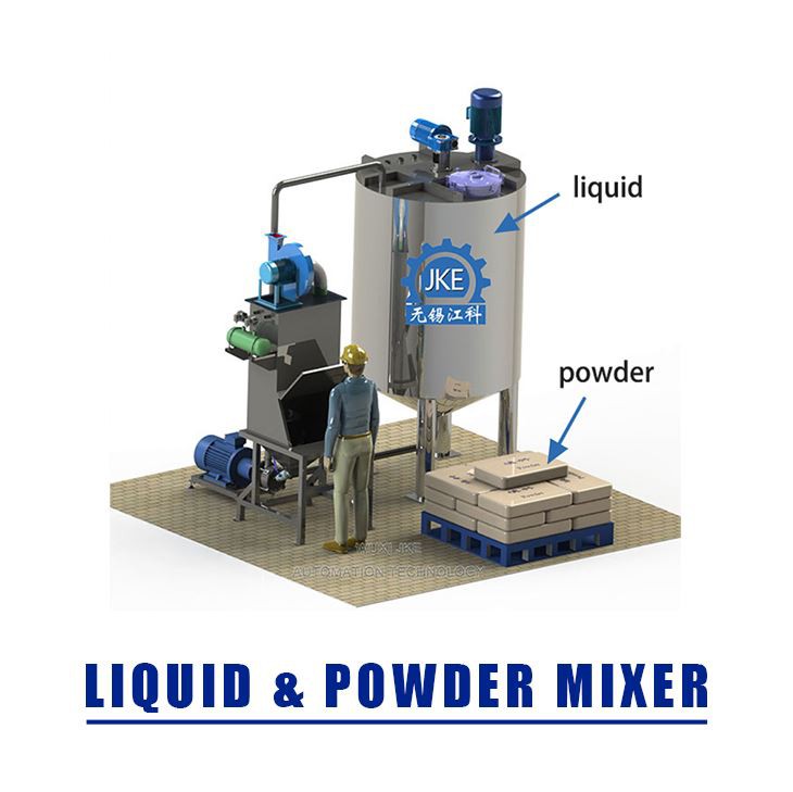 Práškový miešač kvapaliny
